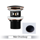 LuxDrain Pop-Up Afvoerplug – Stijlvolle Wastafel Stopper in Zwart, Goud en Rosé