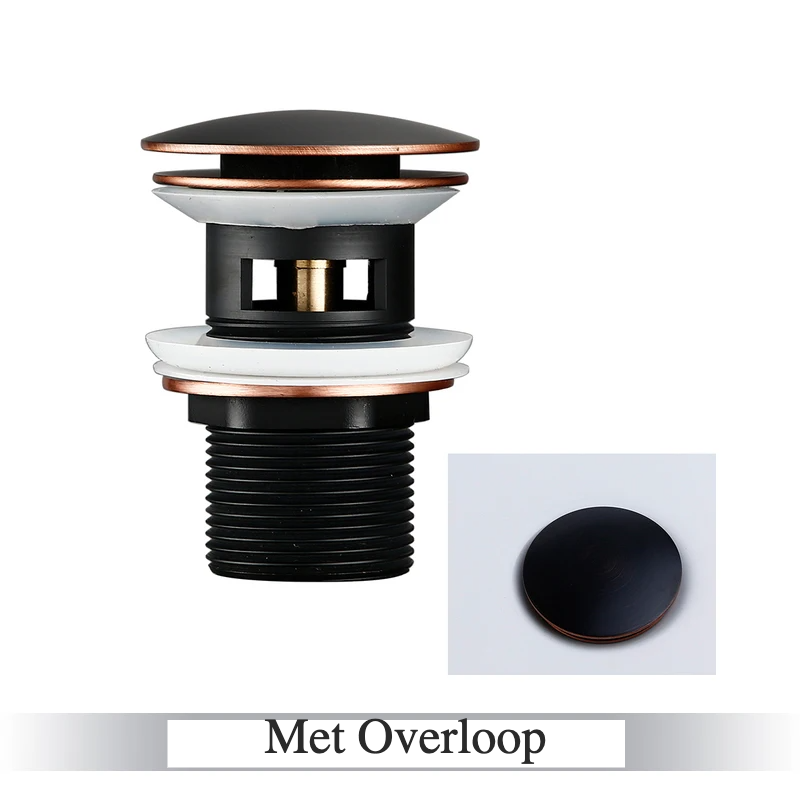 LuxDrain Pop-Up Afvoerplug – Stijlvolle Wastafel Stopper in Zwart, Goud en Rosé