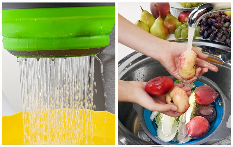 FlexiDrain – Opvouwbare Siliconen Groente- en Fruitwasmand