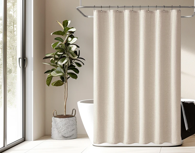 LuxeLinnen Douchegordijn – Waterdicht & Dik Imitatie Linnen