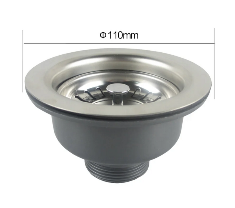 Talea RVS Gootsteenafvoer met Zeef – 114mm/110mm Pop-up Afvoerset