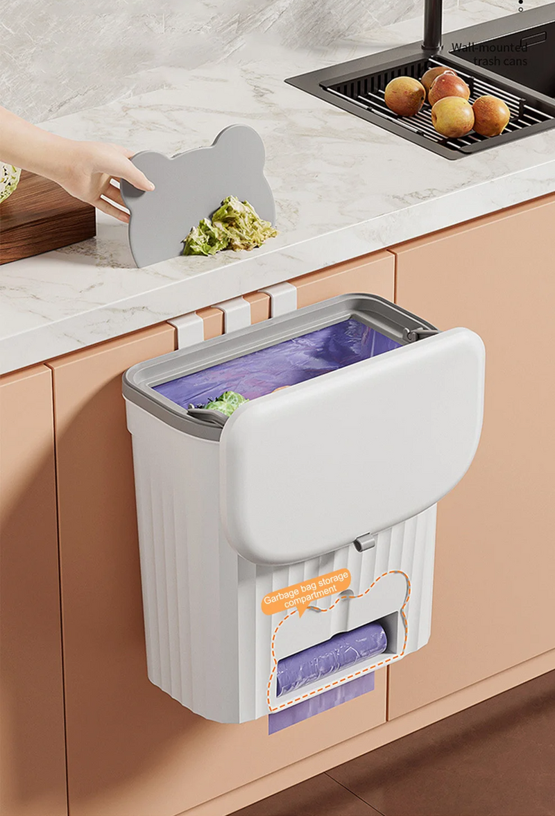 EcoBin Keuken & Badkamer Wandprullenbak – 8.5L / 12L Met Deksel