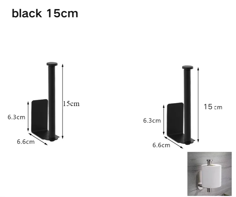 LUXROLLO - Zelfklevende RVS Toiletrolhouder (Verlengd & Zonder Boren)