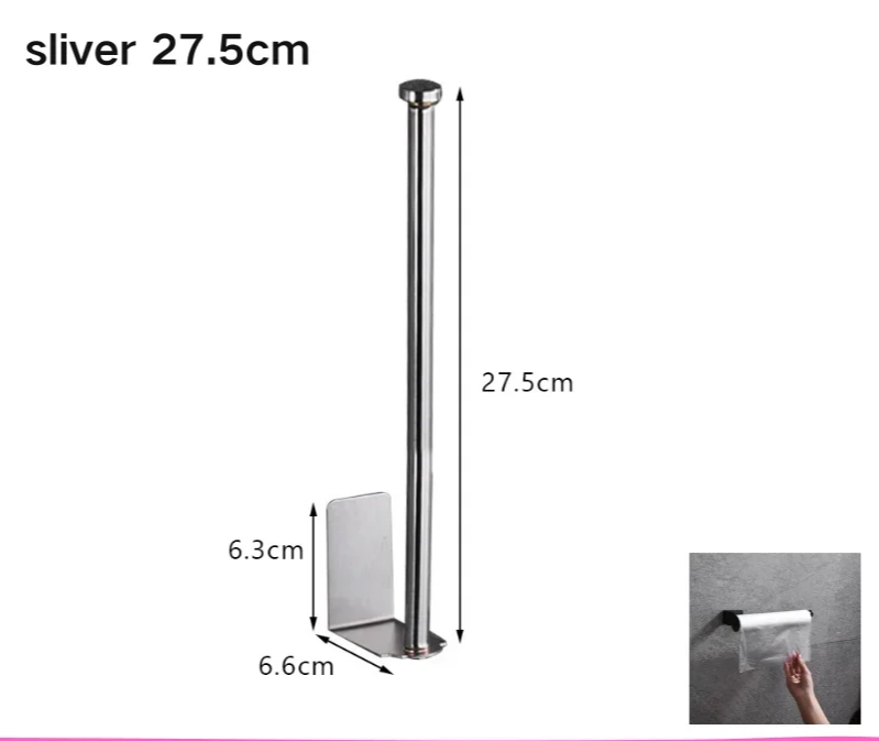 LUXROLLO - Zelfklevende RVS Toiletrolhouder (Verlengd & Zonder Boren)