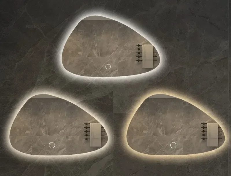 NordiLux Design Badkamerspiegel – Slimme LED Wandspiegel met Onregelmatige Vorm en Aluminium Frame