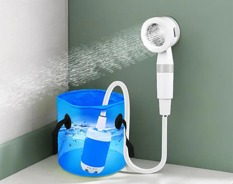 AquaNomad SmartCamp Douche – Draagbare Campingdouche met Oplaadbare Pomp & Slimme Digitale Regelaar