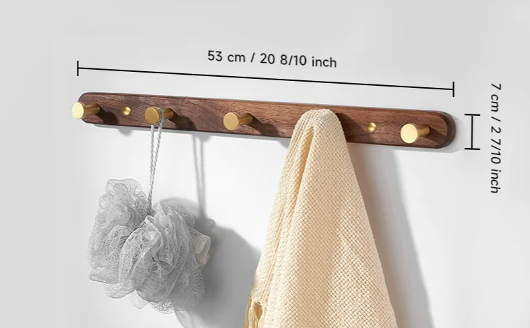 SARIHOSY Luxe Zwarte Houten Wandkapstok