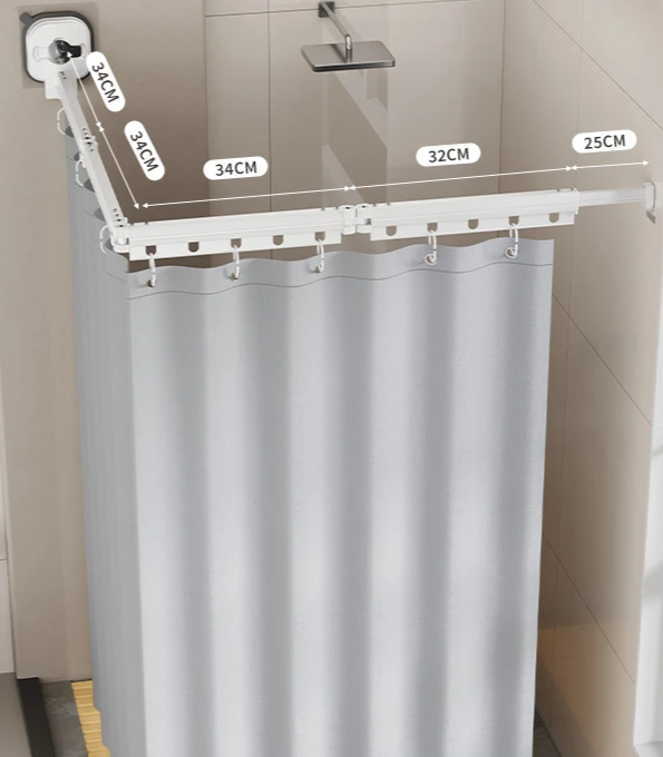 EasyTimes 2025 Opvouwbare Douchegordijn Set