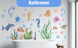 SeaWorld Oceaan Dieren Muurstickers – Onderwaterwereld Kinderkamer Decoratie met Schildpad, Dolfijn & Meer