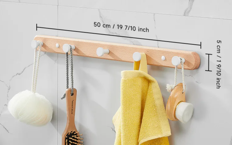 SARIHOSY Luxe Zwarte Houten Wandkapstok