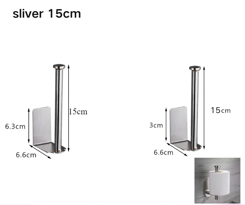 LUXROLLO - Zelfklevende RVS Toiletrolhouder (Verlengd & Zonder Boren)