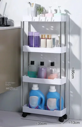 SlimSlide - Multifunctionele Trolley Op Wieltjes met 4 Lagen