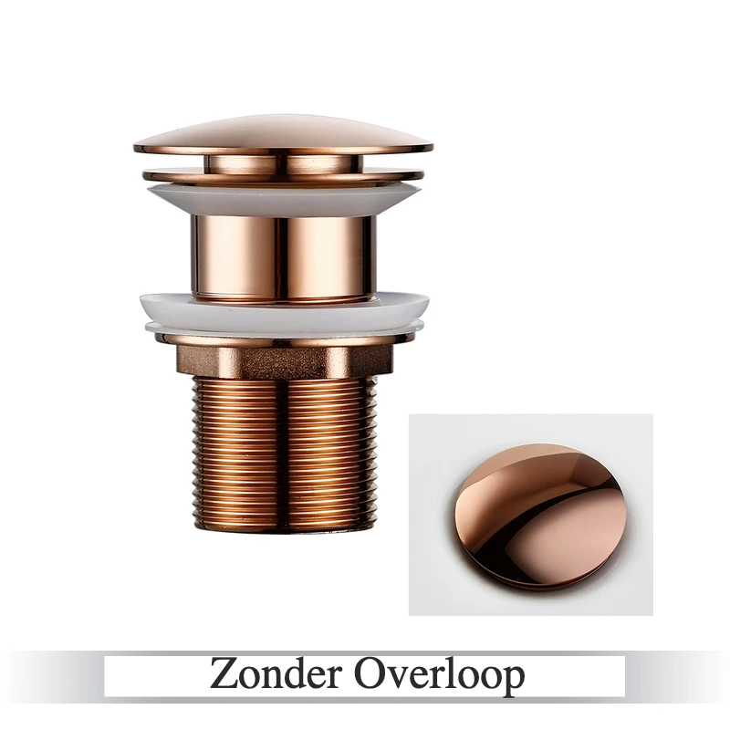 LuxDrain Pop-Up Afvoerplug – Stijlvolle Wastafel Stopper in Zwart, Goud en Rosé
