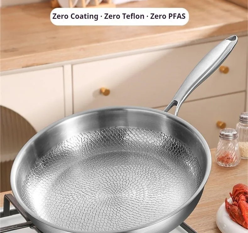 TitanPro – Pure Titanium Koekenpan met Hamerpatroon