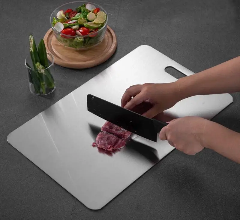 SteelSlice – Dubbelzijdige Titanium Snijplank van 316 Roestvrij Staal
