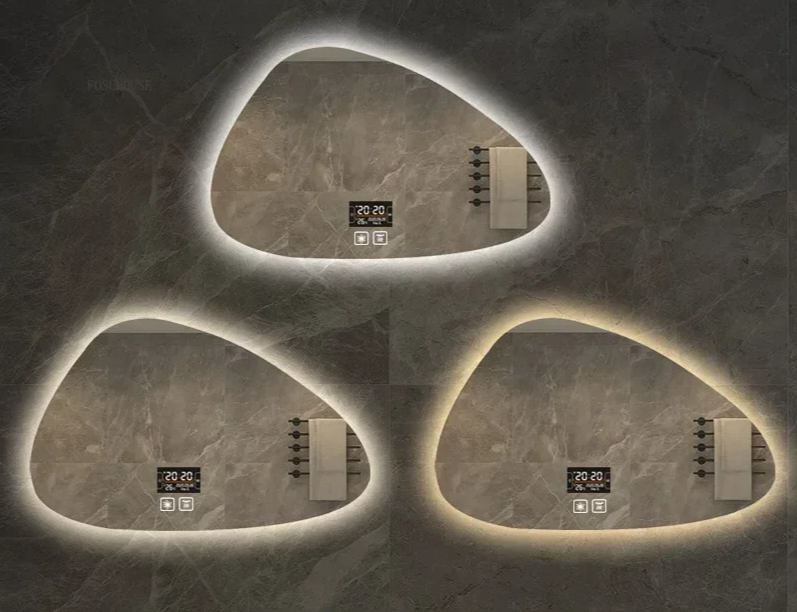 NordiLux Design Badkamerspiegel – Slimme LED Wandspiegel met Onregelmatige Vorm en Aluminium Frame