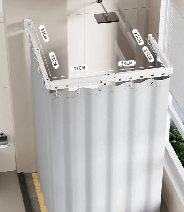 EasyTimes 2025 Opvouwbare Douchegordijn Set