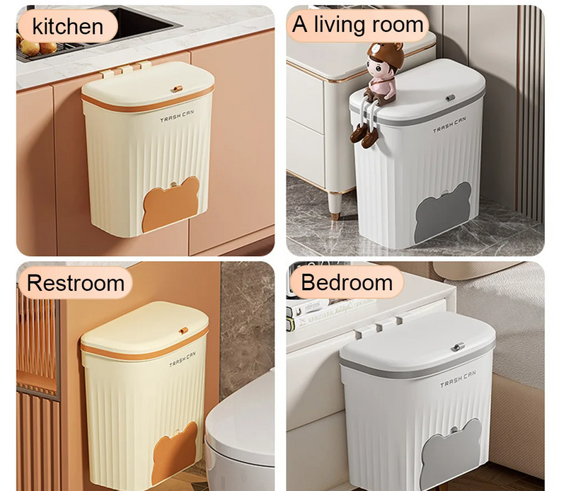 EcoBin Keuken & Badkamer Wandprullenbak – 8.5L / 12L Met Deksel