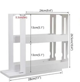 TurnEasy 2-Laags Draaibaar Kruidenrek – Multifunctioneel Organizer Rek voor Keuken & Badkamer
