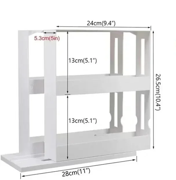 TurnEasy 2-Laags Draaibaar Kruidenrek – Multifunctioneel Organizer Rek voor Keuken & Badkamer