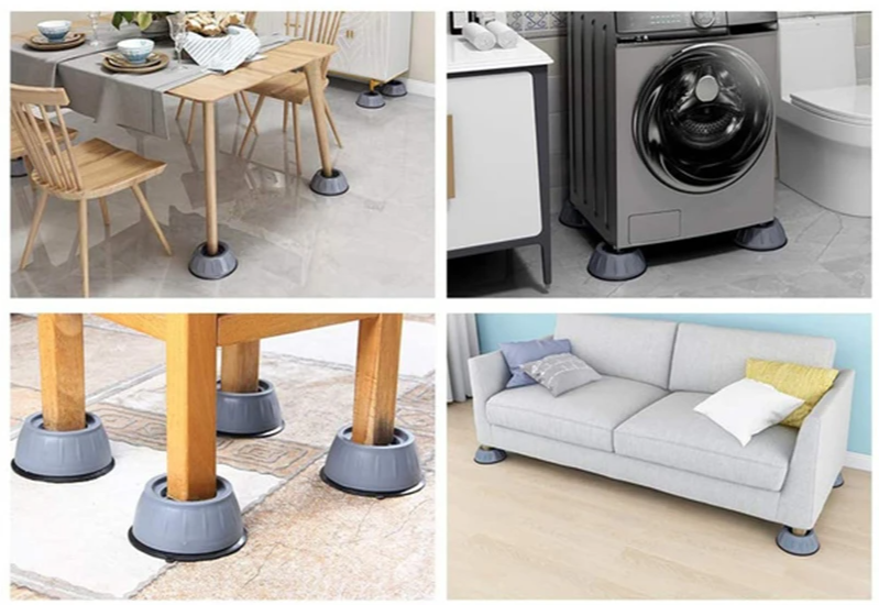 SilentGuard – Anti-Trill & Anti-Slip Wasmachine- en Meubelvoeten (4 stuks)