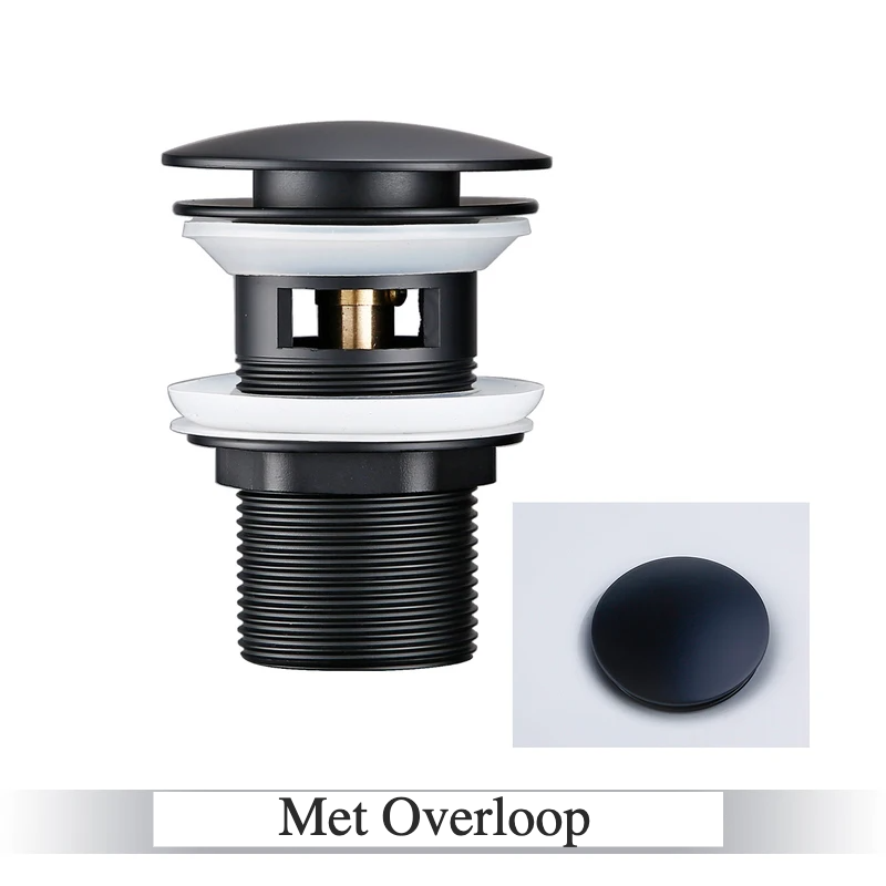 LuxDrain Pop-Up Afvoerplug – Stijlvolle Wastafel Stopper in Zwart, Goud en Rosé