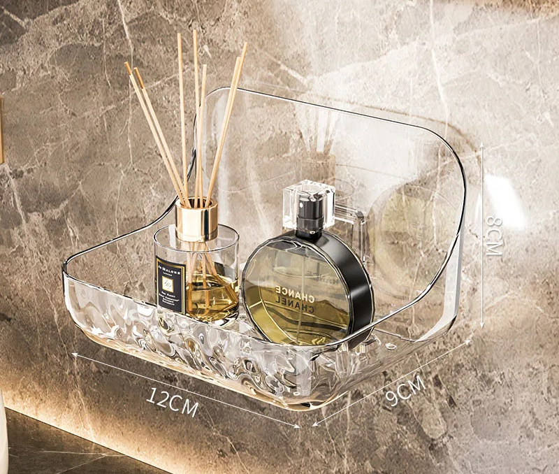 ClearGrip Acryl Wandplank Zonder Boren – Transparant Badkamerrek voor Cosmetica, Shampoo & Meer