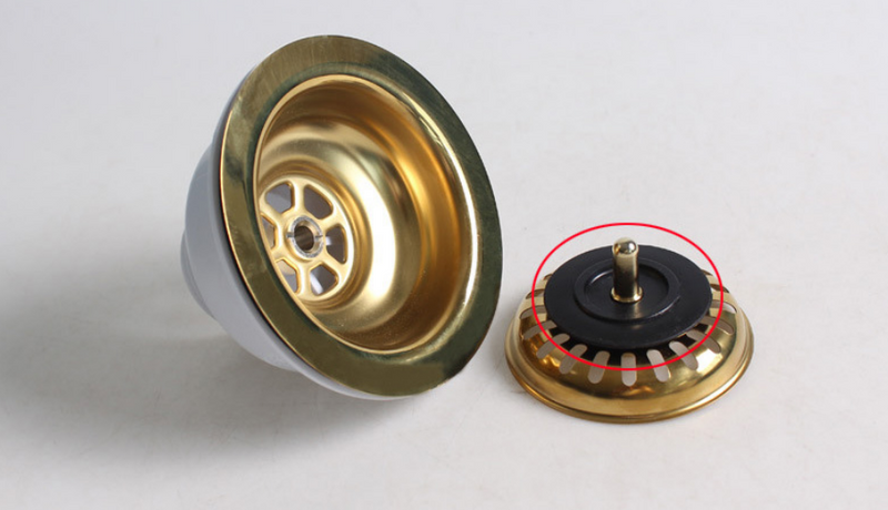 Ouboni Antiek Messing Roestvrijstalen Spoelbak Zeef & Afvoerplug