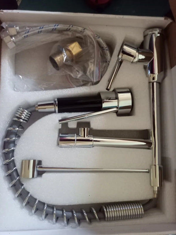 Uittrekbare Keukenkraan | Nikkelgoud | Warm & Koud Water | Enkel Handvat