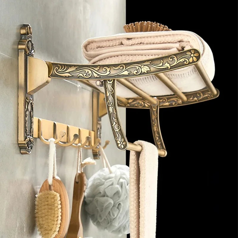 Vouwbaar Handdoekrek | Aluminium | 50–60 cm | Verplaatsbaar & Gelakt