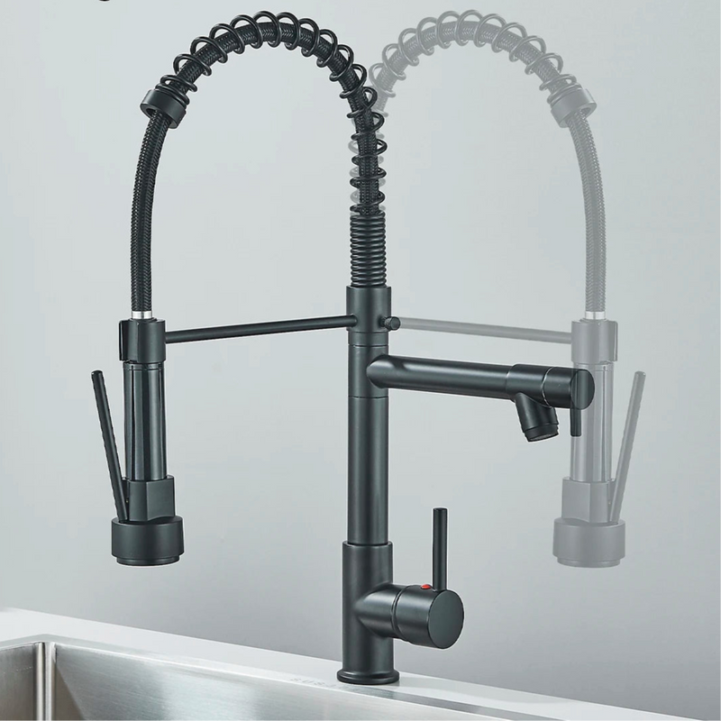 Uittrekbare Keukenkraan | Nikkelgoud | Warm & Koud Water | Enkel Handvat