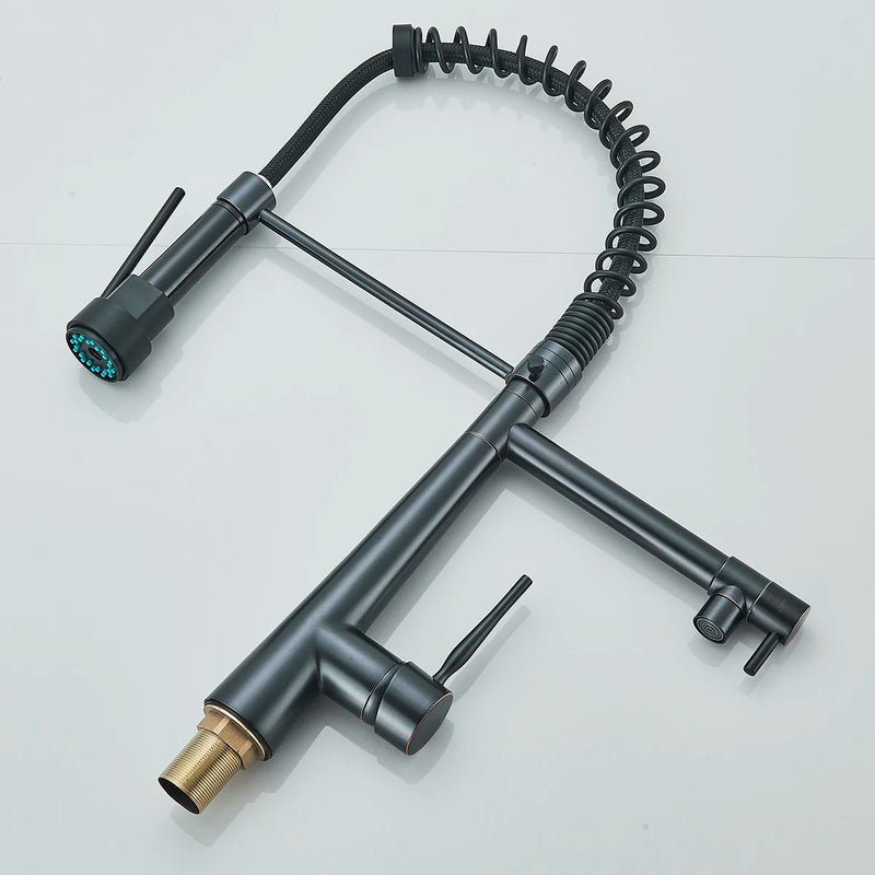 Uittrekbare Keukenkraan | Nikkelgoud | Warm & Koud Water | Enkel Handvat