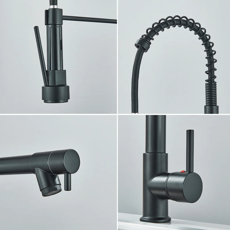 Uittrekbare Keukenkraan | Nikkelgoud | Warm & Koud Water | Enkel Handvat