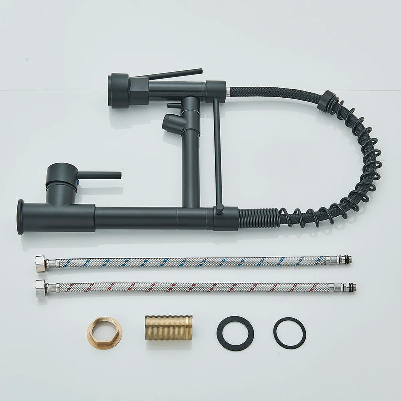 Uittrekbare Keukenkraan | Nikkelgoud | Warm & Koud Water | Enkel Handvat